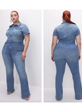 Good American Fit For Success Denim Jumpsuit
